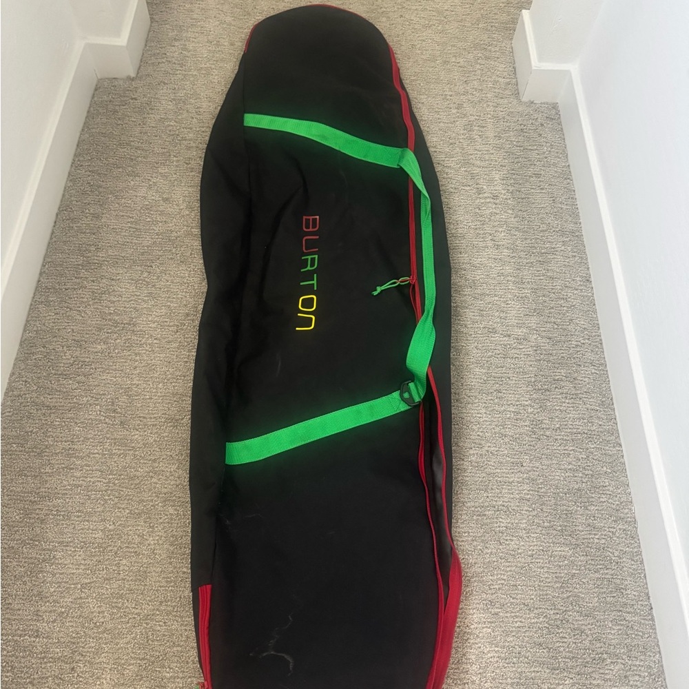 Burton Black Snowboard Bag with Green and Red Details